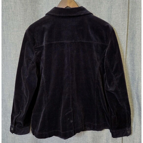 Talbots Stretch Corduroy Trucker Jacket Women's XL Black - Picture 3 of 11